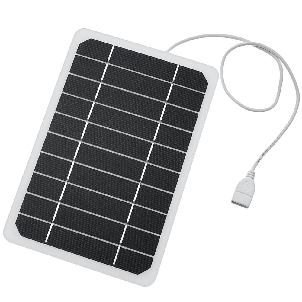 USB Solar Panel for Mobile Charging Outdoor 5W 5V Portable Solar Charger Waterproof Solar Charger With Wires for Bicycles Mobile