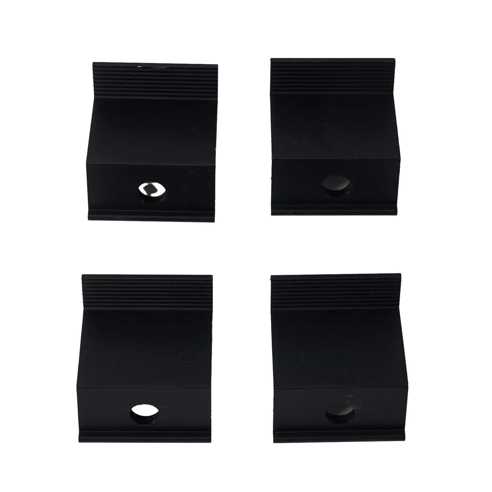 4Pcs End Clamp PV Solar Panel Mount Accessories PV End Clamp Aluminum Alloy Black Photovoltaic Bracket Side Pressure Block