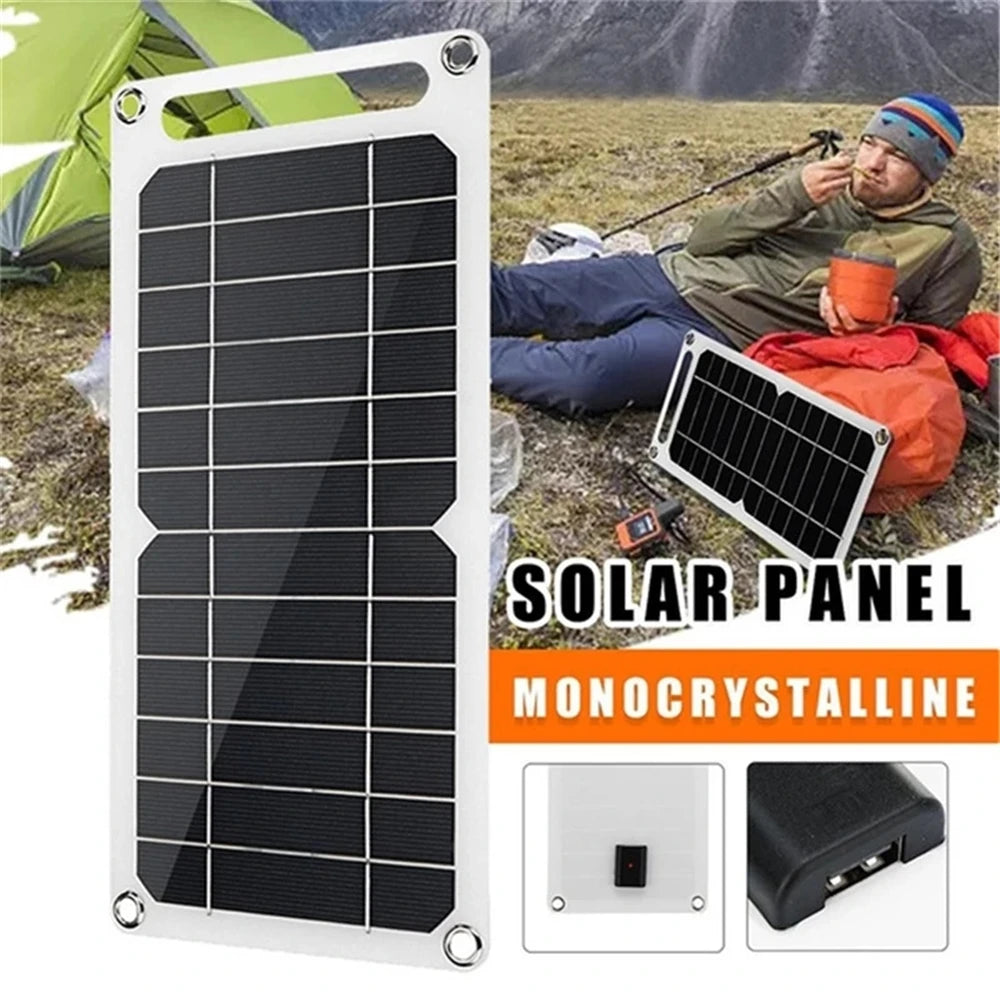 USB Solar Panel Outdoor 10W 5V Portable Solar Charger Pane Climbing Fast Charger Polysilicon Travel DIY Solar Charger Generator