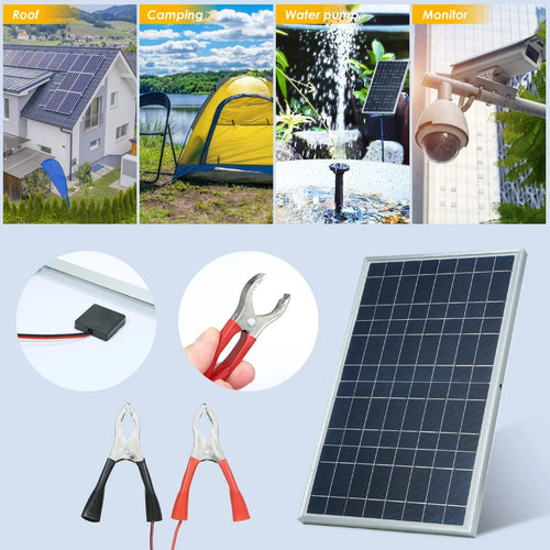 20W/H Solar Panel Kit Complete12V Polycrystalline Power Portable Outdoor Rechargeable Solar Cell Solar Generator for Home