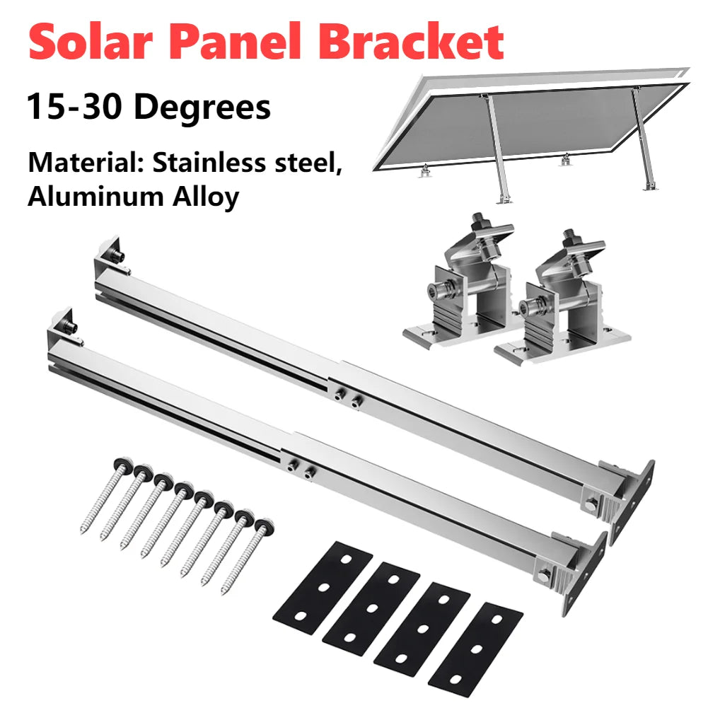 Solar Panel Foot Mount Adjustable Solar Panel Bracket 15-30 Degrees Solar Panel Mount Bracket Support Kit For RV Roof Boat