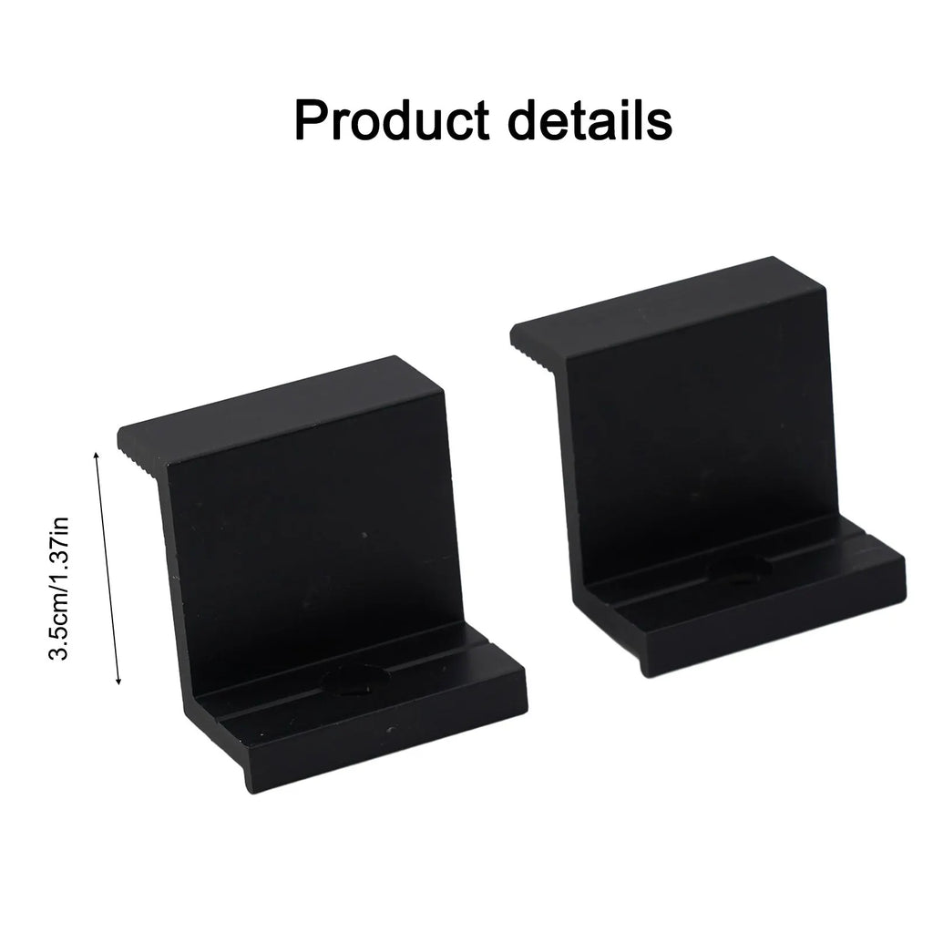 4Pcs End Clamp PV Solar Panel Mount Accessories PV End Clamp Aluminum Alloy Black Photovoltaic Bracket Side Pressure Block