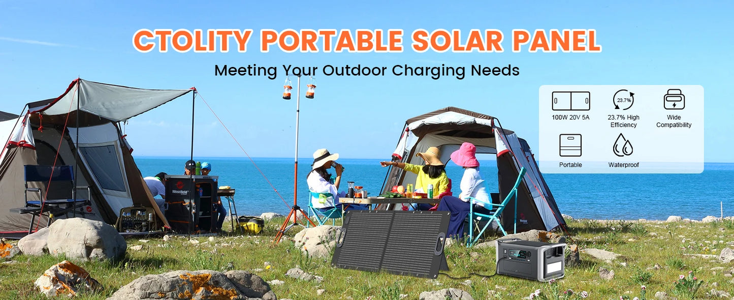 200W ETFE Flexible Foldable Solar Panel 100W Camping Portable Folding Solar Panel Kit High Efficience Travel&Phone&Boat&RV 20.5V