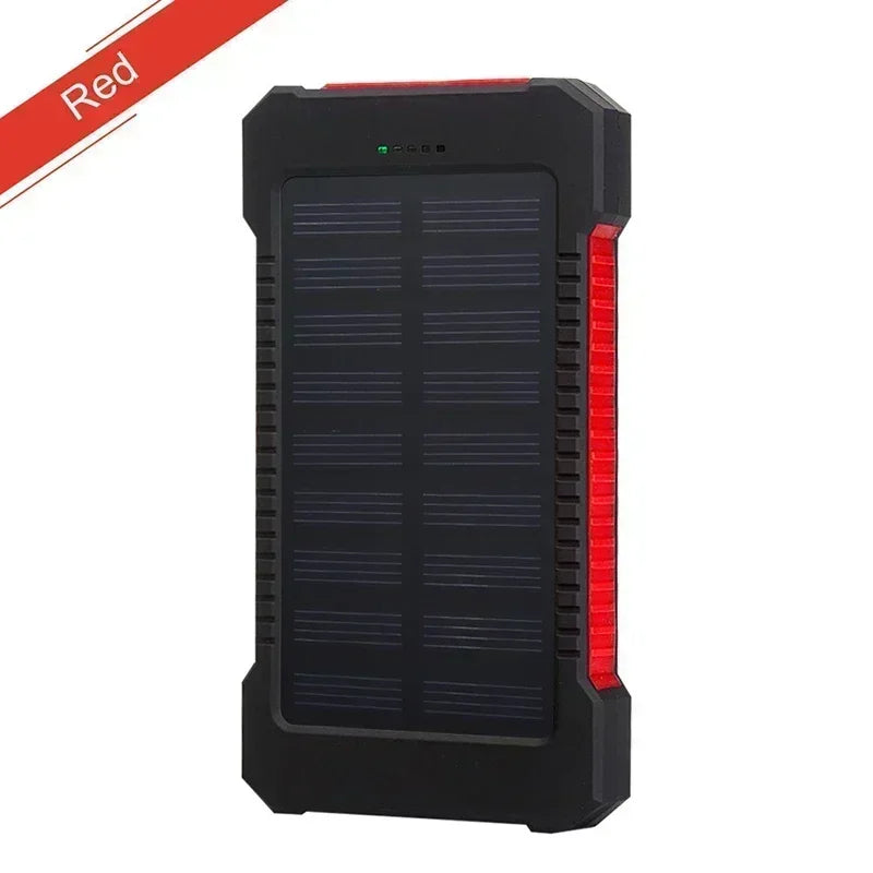 Solar Power Bank 100000mAh External Battery Portable Charger Waterproof Power Bank with SOS Flashlight for IPhone Xiaomi Huawei