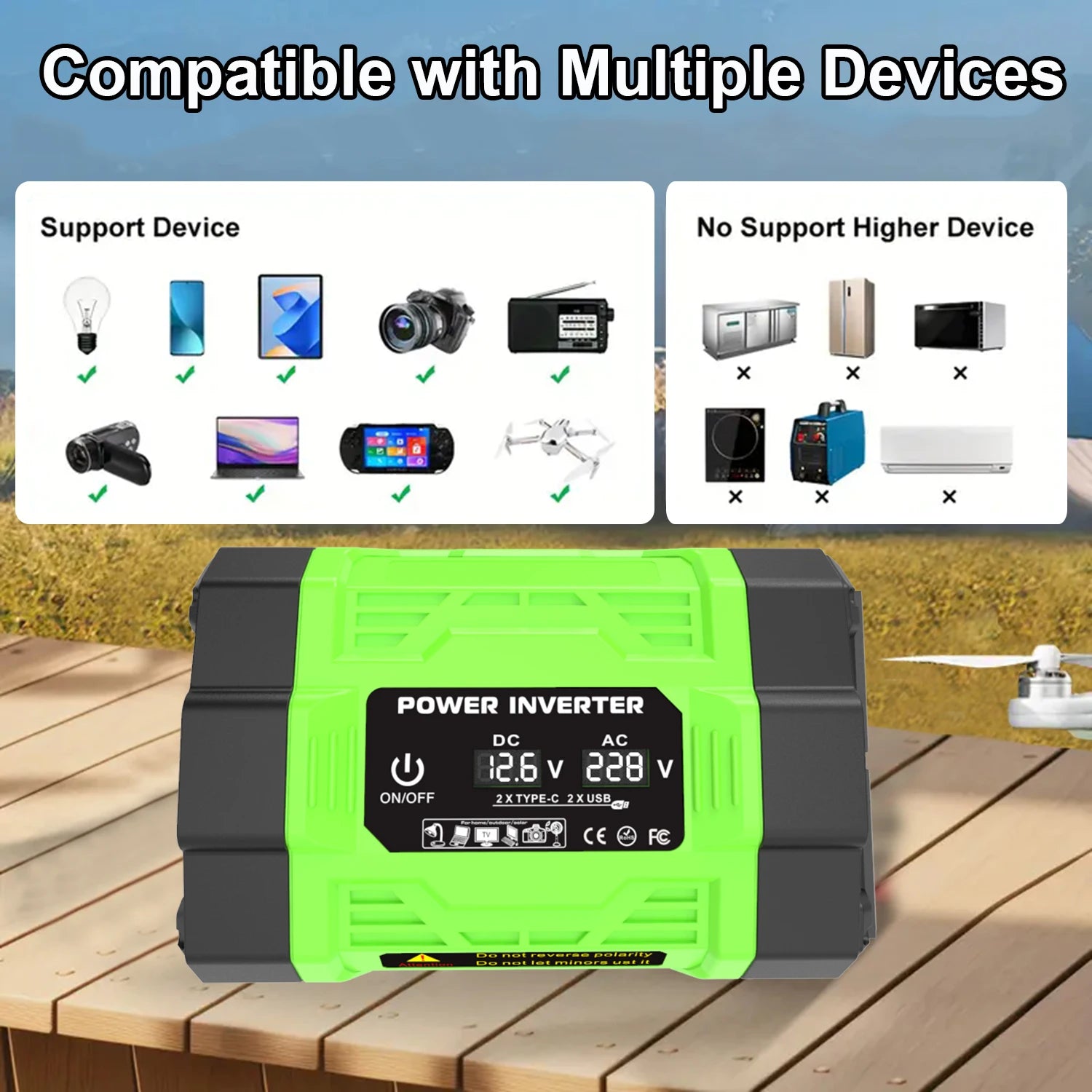 Solar system kit 8000W 12V to AC 220V/110V inverter+600W solar panel+100A controller, suitable for charging RVs, cars, laptops