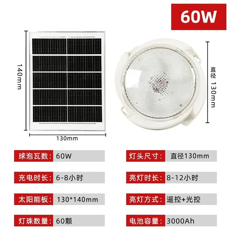 Solar lights Indoor Home Top Ceiling House Outdoor Garden pandent light Panel Lamp Fixture For Corridor Garden Living Room