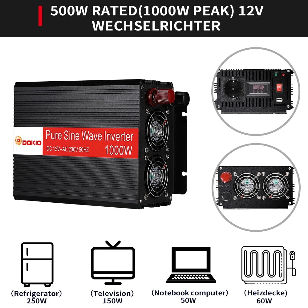 DOKIO 4PCS 100W solar panel 18V monocrystalline flexible panels suitable for camping, RV installation can charge 12V batteries