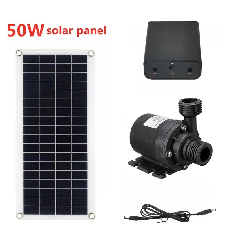 Solar Panel 800L/H  Panel Kit Brushless Water Pump Cell Photovoltaic Fountain Pool Pond USB 5V 12 V Solar Panel