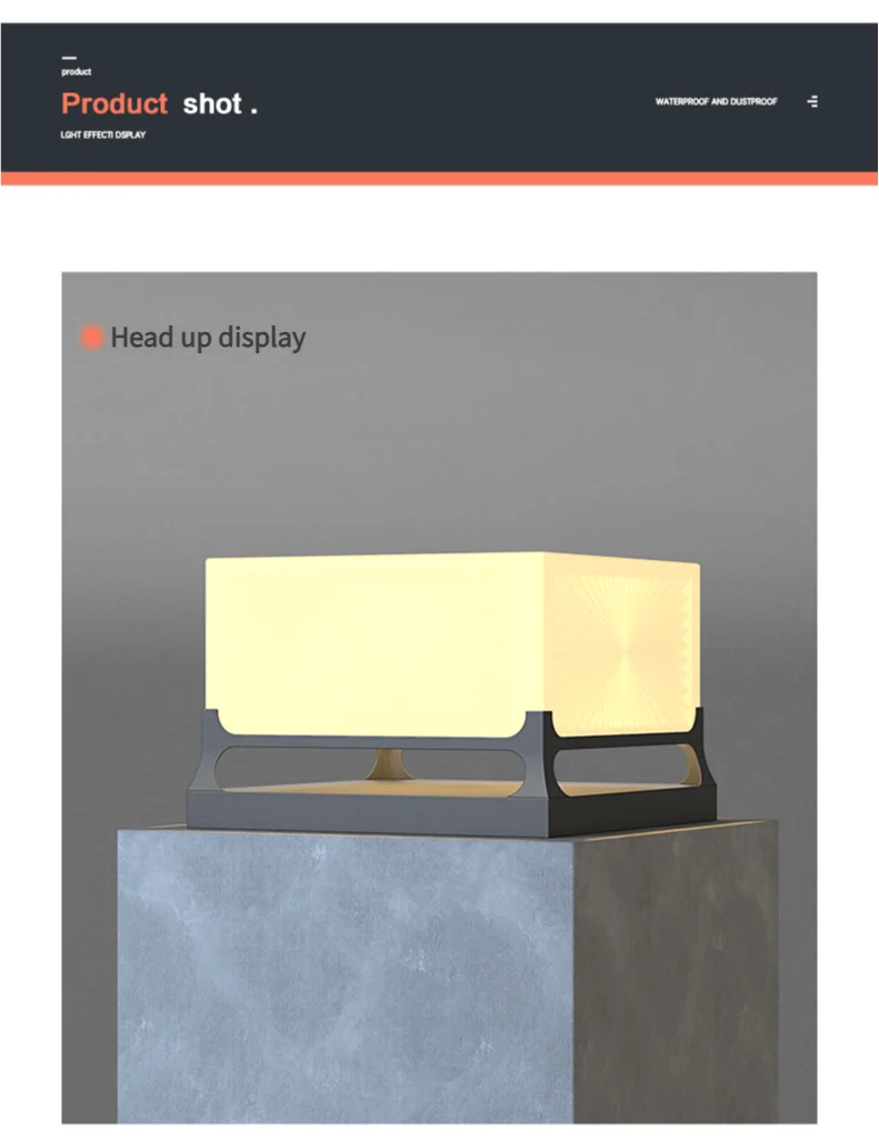 Modern Solar Outdoor Waterproof Decorations Door Post Atmosphere Light Yard Patio Pathway Courtyard Square Wall Pillar Light