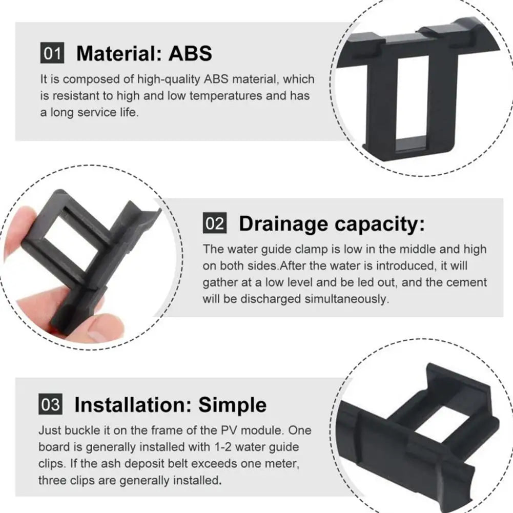 30pcs  Solar Panel Drain Clip Clamp Solar Panel Drainage Clips Roof Solar Panel Frame Outdoor Home Life   ﻿