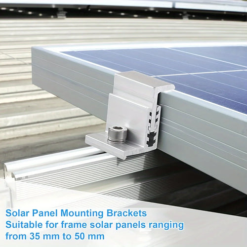 1 set of 4pcs Solar Panel Mounting Brackets Adjustable End Panel Clamp Aluminum Bracket For Solar Panel Photovoltaic Mounting