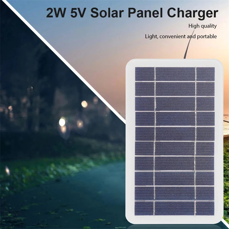 2W 5W Solar Panel With USB Waterproof Outdoor Hiking And Camping Portable Battery Mobile Phone Charging Bank Charging Panel 5V