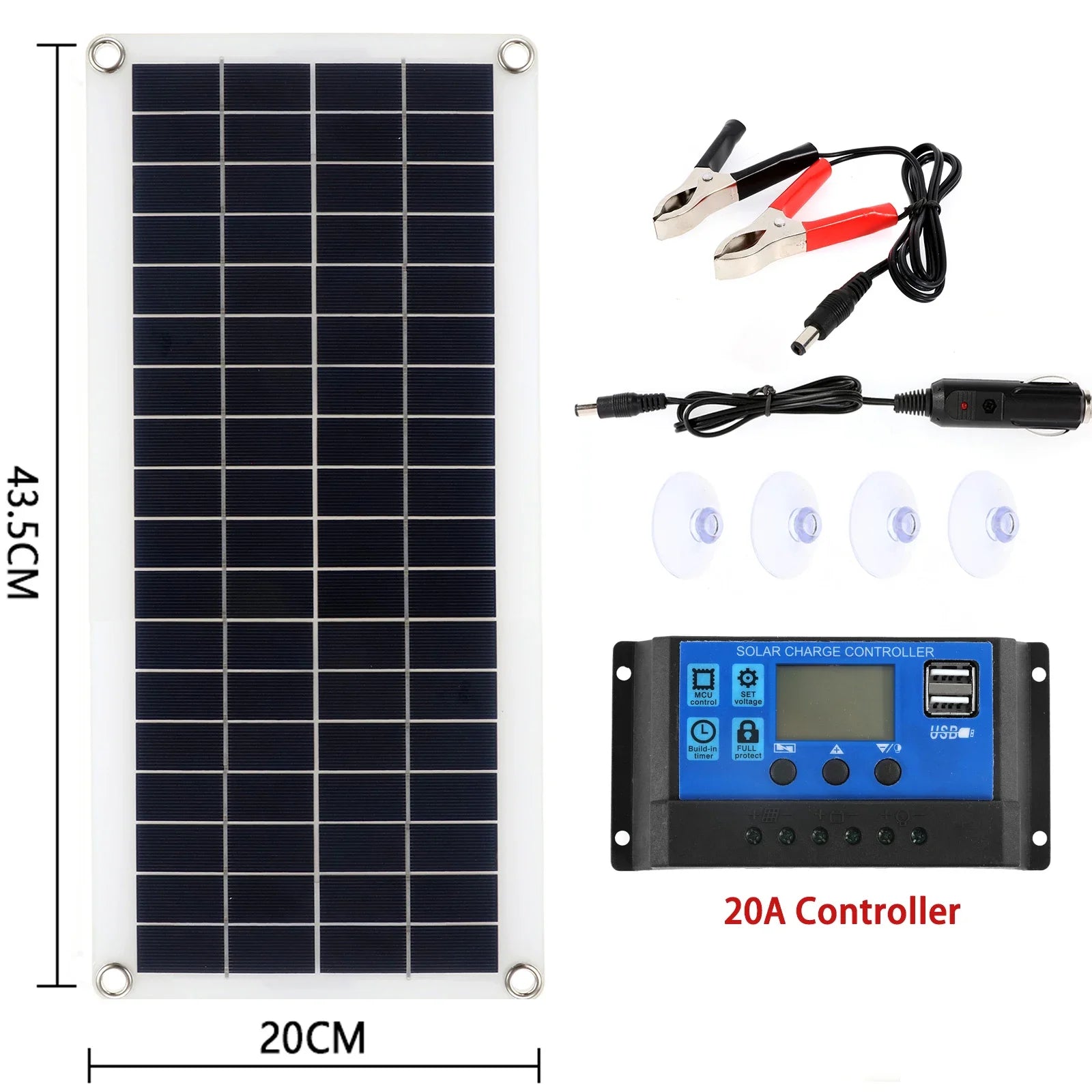 Solar Panel Kit 30W 12V Dual USB Output Solar Cells Solar Panel 20A 30A 40A 50A Controller For Car Yacht Battery Boat Charger