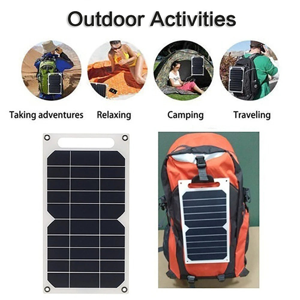 USB Solar Panel Outdoor 10W 5V Portable Solar Charger Pane Climbing Fast Charger Polysilicon Travel DIY Solar Charger Generator