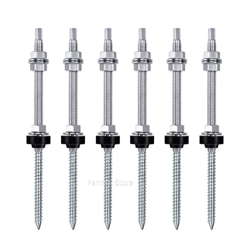 Solar Hanger Bolts Solar Panel Roof Mounting Screws 4/6pcs M10 Solar Accessories Photovoltaic Roof Bracket 304 Stainless Steel