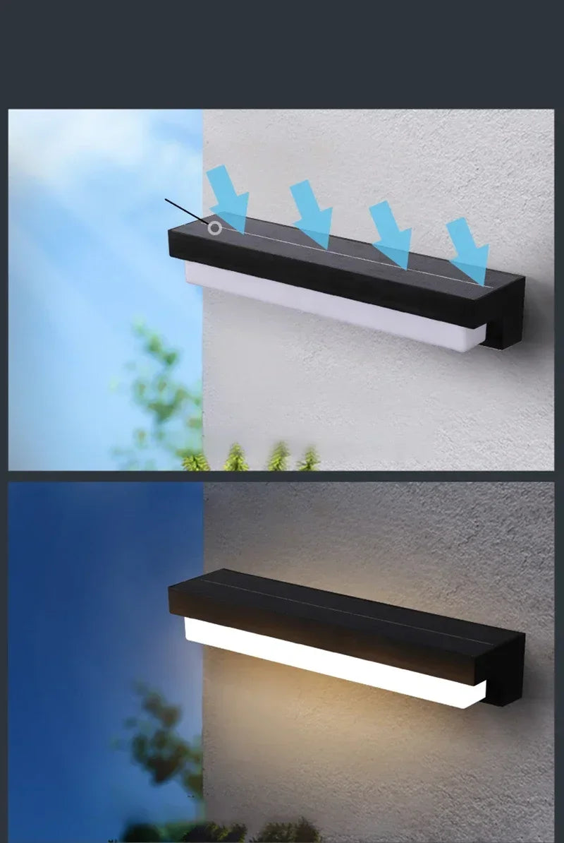 LED Outdoor Solar Wall Lights Waterproof Solar  Light Balcony Villa Doorway Courtyard Walled Lighting Fence Decor Solar Lamp